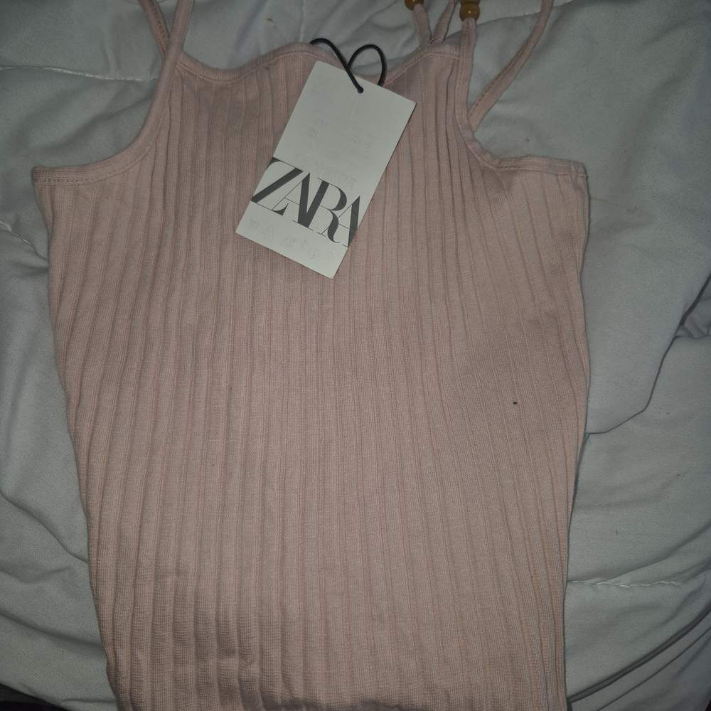 Zara Kids Ribbed Camisole in Soft Pink